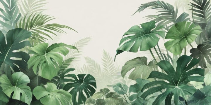 bosque tropical estilo acuarela