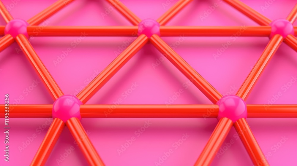 Poster abstract geometric pattern with colorful lines and shapes in pink