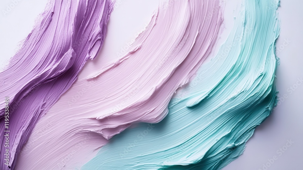 Aufkleber delicate brush strokes of pastel colors create a serene composition on a soft white background
