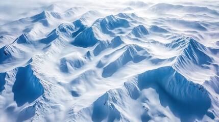aerial view of breathtaking frozen landscapes, showcasing abstract patterns of ice and snow, blending seamlessly into each other, creating a captivating seamless wallpaper design