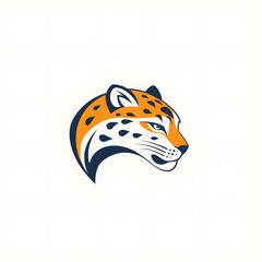 Fototapeta premium Simple leopard head illustration. Leopard head badge emblem logo icon isolated on white