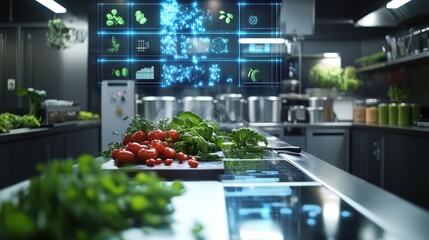 A vibrant kitchenlike setup for food production where fresh ingredients are being processed in small batches highlighting the importance of local sourcing.