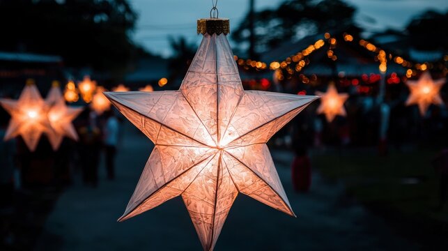 Illuminated Star Lanterns  Festive Holiday Lights  Philippines Christmas Parol