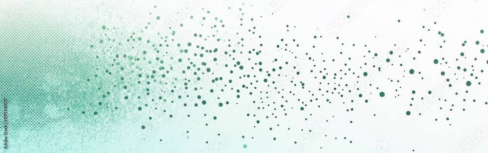 Aufkleber pastel mint green halftone dots gracefully transition and fade into a soft white background, creatin
