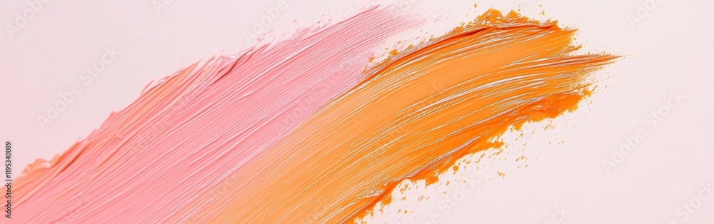 Aufkleber dynamic interplay of colors in negative space design showcasing vibrant pink and orange paint stroke
