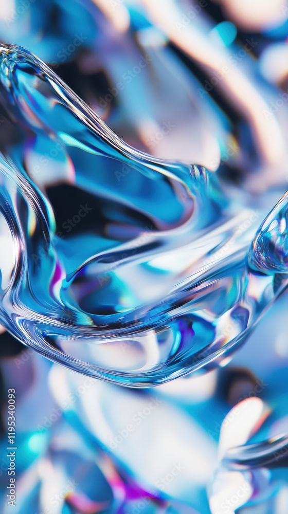 Poster Overlapping translucent patterns create a mesmerizing effect with bright colors in a vibrant abstract display