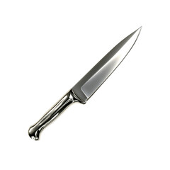 Fototapeta premium Sleek Silver Kitchen Knife Isolated on Transparent Background