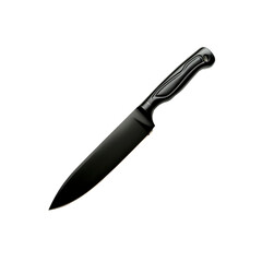 Fototapeta premium Sleek Black Chef's Knife Isolated on Transparent Background