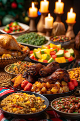 Kwanzaa Festive Table: A Delectable Array of Traditional African-American and Afro-Caribbean Cuisine