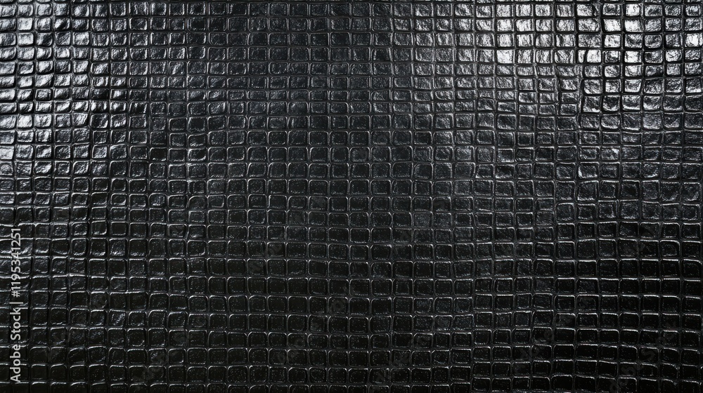Aufkleber close-up of black leather texture with square pattern for background design