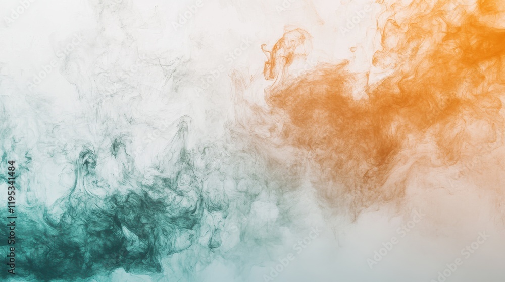 Fototapete muted amber and mint pencil strokes create an abstract composition of color and form in a serene bac