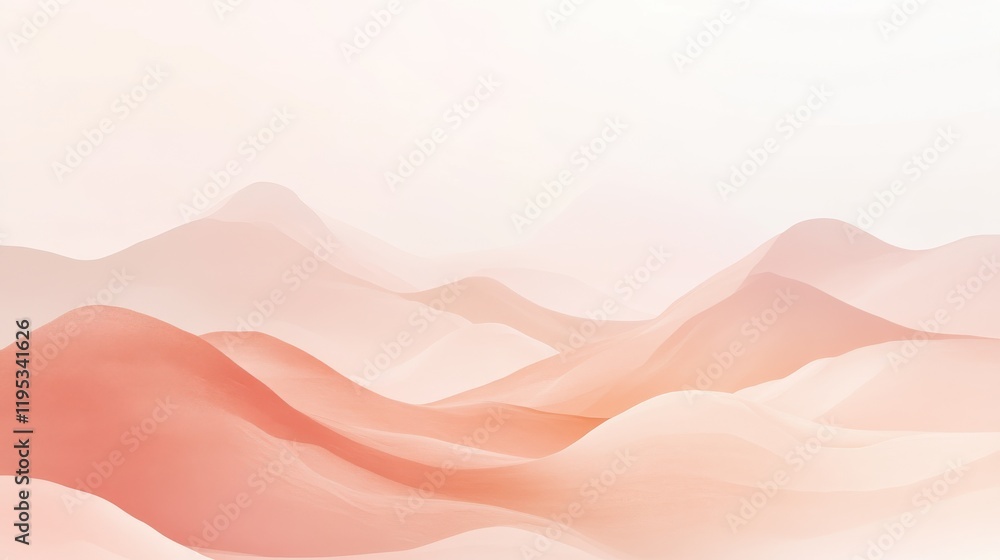 Poster Captivating minimalist landscape with soft gradient fill creating a serene atmosphere at twilight