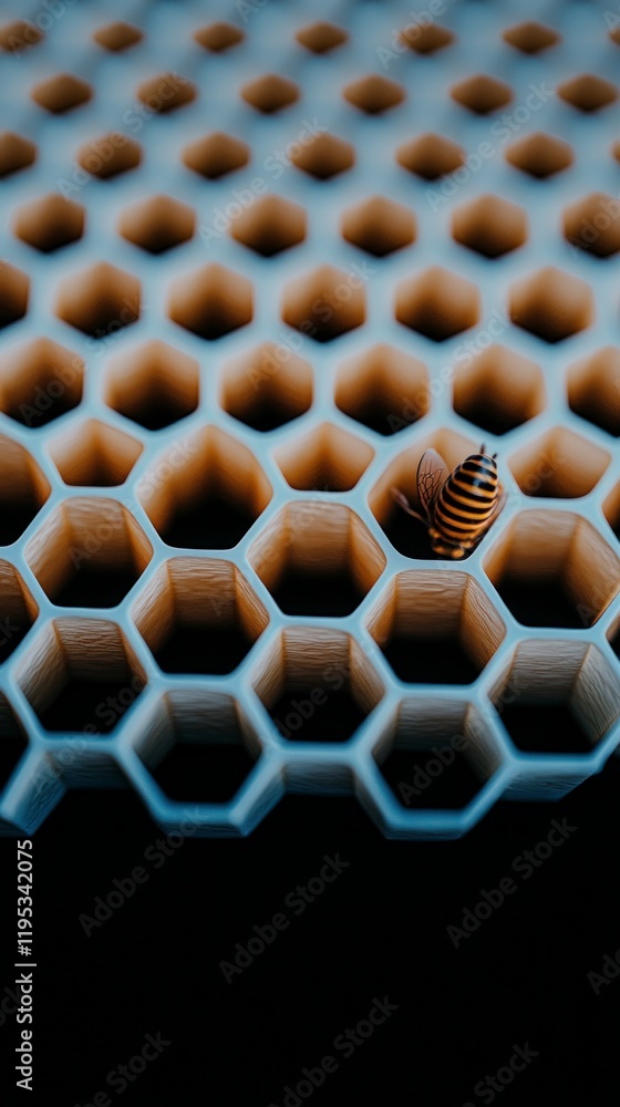 Poster honeycomb structure bee hexagonal pattern abstract background close up