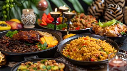 Kwanzaa Festive Table: A Delectable Array of Traditional African-American and Afro-Caribbean Cuisine