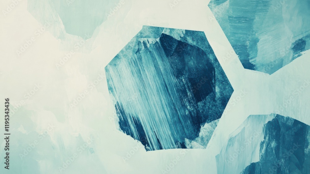 Aufkleber elegant minimalist composition highlighting geometric shapes in soft blue tones and textured surface