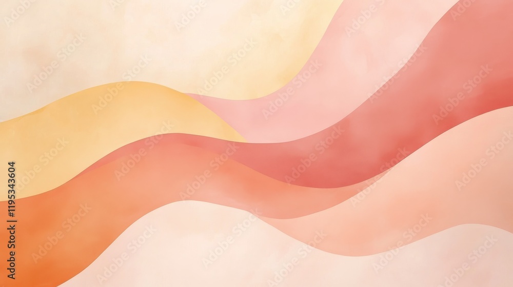 Aufkleber Elegant gradient background with smooth flowing curves in warm tones under soft lighting