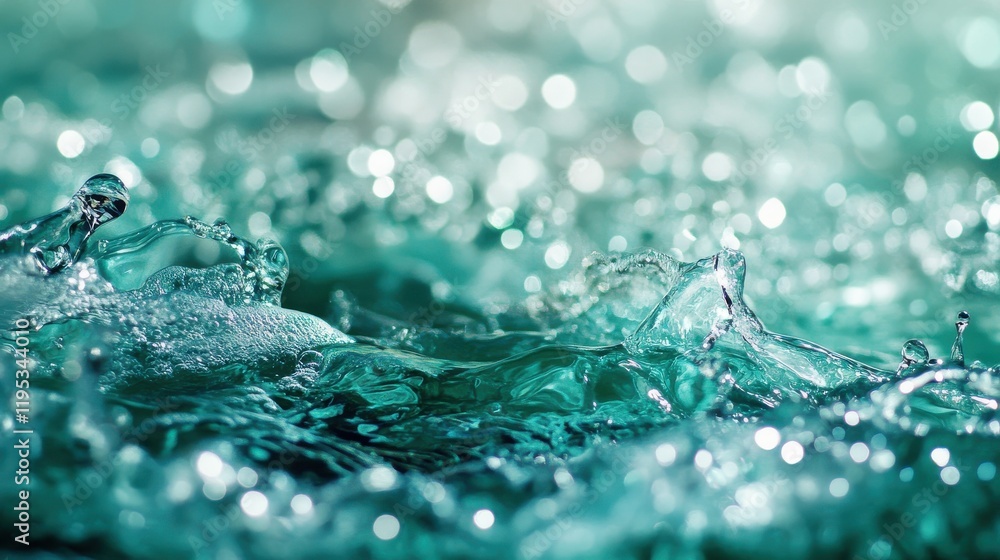 Poster bokeh lights create a cool ambiance with emerald green reflections in water