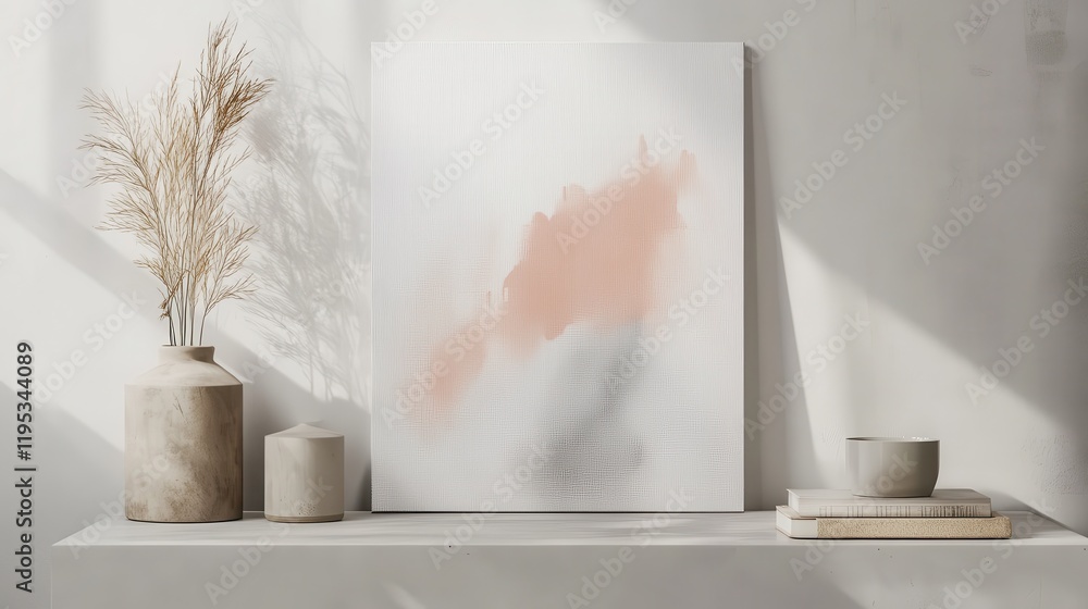 Poster delicate pencil sketches on a clean white canvas set against a minimalist backdrop with natural elem