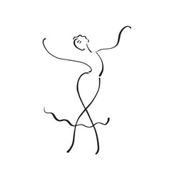 Line Art Illustration of a Ballet Dancer in Motion