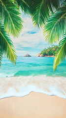 Tropical Beach Background Illustration