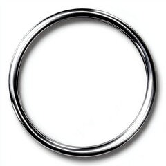 A polished silver circle set against a pristine white backdrop.