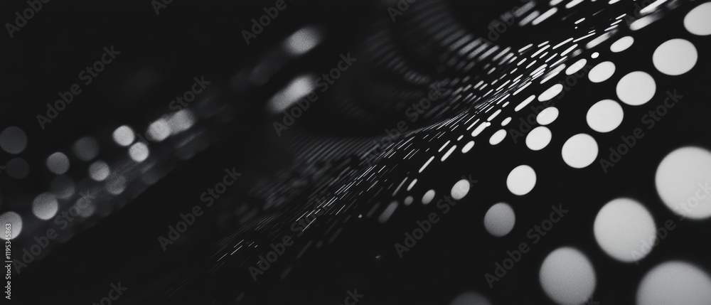 Aufkleber Abstract visual of black and white circles creating a flowing pattern in a modern design
