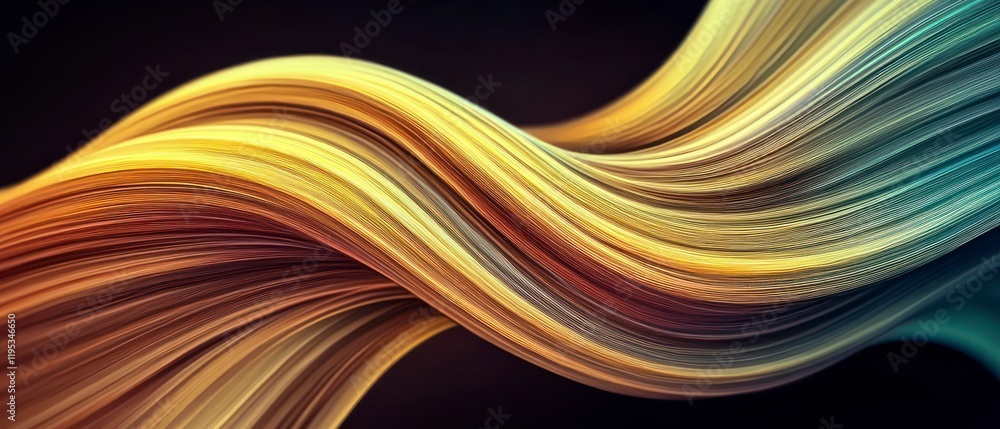 Poster abstract golden wave background flowing lines swirling curves dynamic design