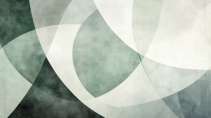 Intricate pale green geometric design blending soft curves and shapes in a harmonious arrangement