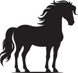 Obraz premium Black silhouette of a horse 