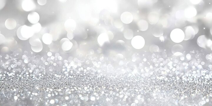 Elegant white and silver glitter background perfect for text overlay.