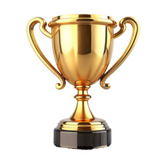 Gold trophy isolated on transparent background