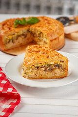 Delicious and juicy pie with filling