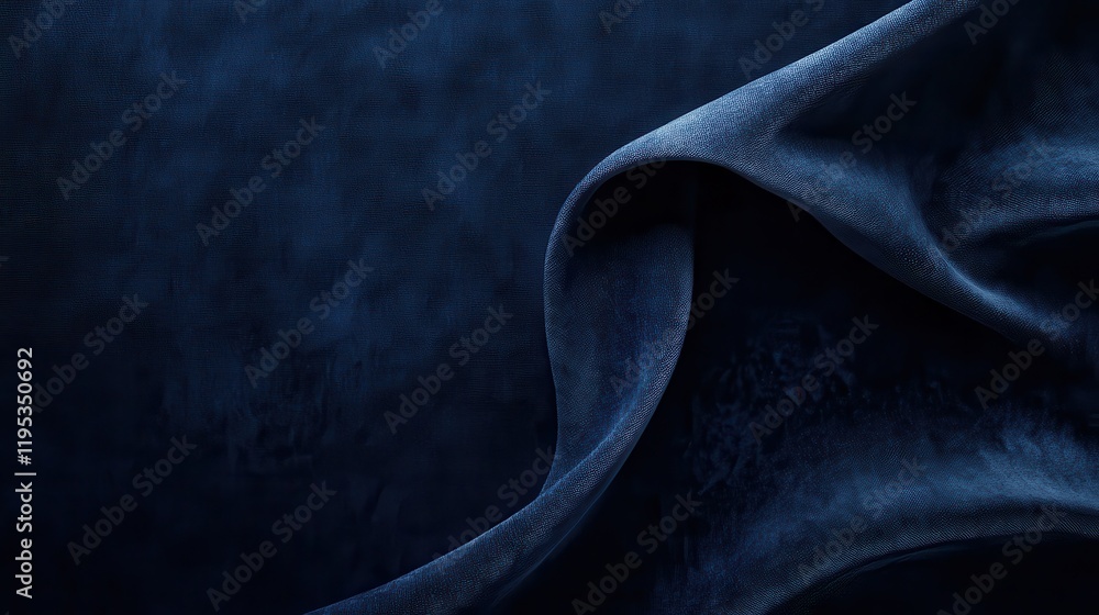 Aufkleber soft drape of navy blue fabric creating elegant texture and depth for design inspiration and textile