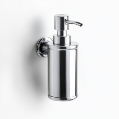 Obraz premium Wall-mounted soap dispenser featuring a sleek design for modern bathrooms in residential or commercial settings
