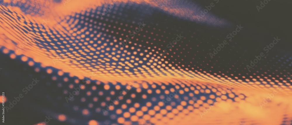 Poster Abstract patterns with vibrant orange and dark colors creating a dynamic visual texture