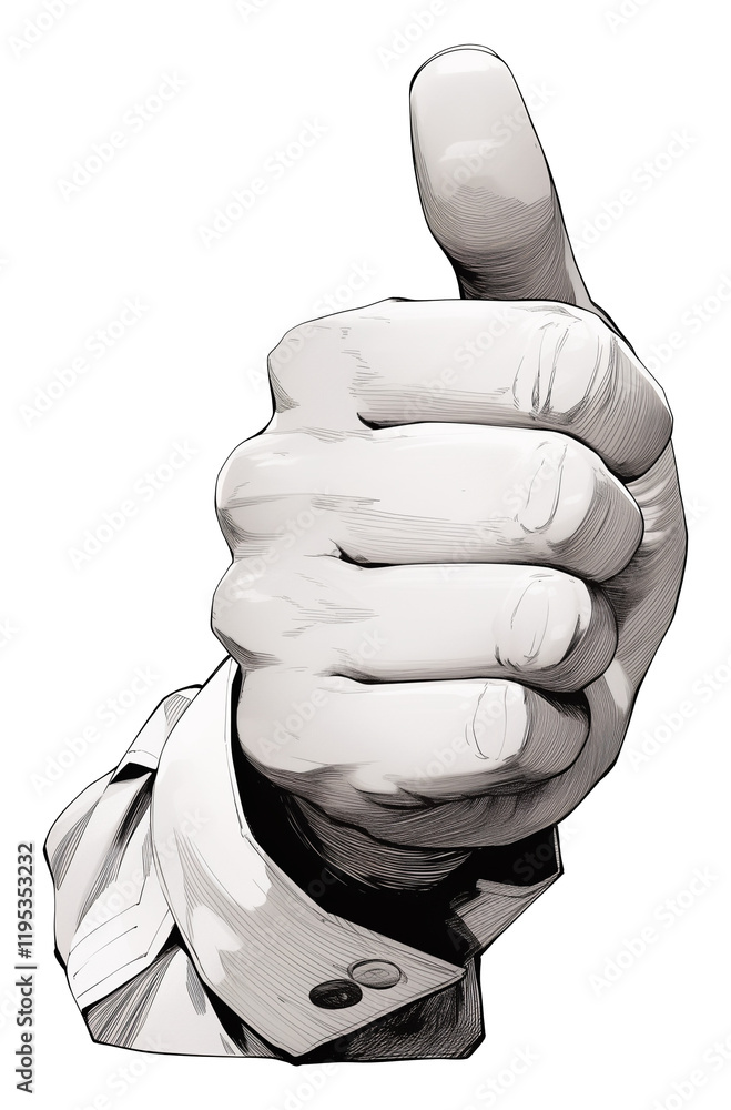Poster matte black like symbol in shape of thumbs up is isolated on transparency background, conveying approval and positivity. design is simple yet impactful, suitable for various uses