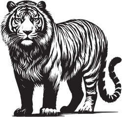 Stunning Tiger Silhouette Vectors