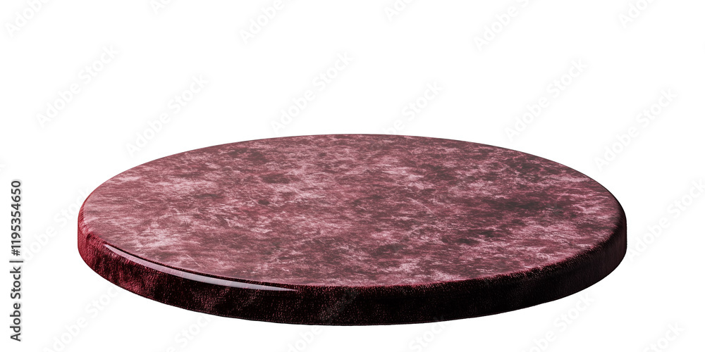 Poster maroon velvet base display isolated on transparency background, perfect for showcasing products or i