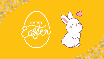 Happy Easter concept banner design,rabbit, easter Bunny, festival and celebration concept.