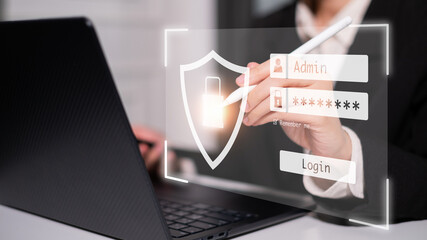 Password privacy security cybersecurity technology login protection concept