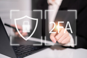 Password protection technology cybersecurity two factor authentication concept