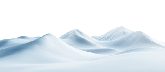 Majestic Snow-Covered Mountain Peaks Isolated on Transparent Background