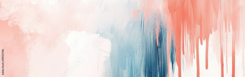 Aufkleber soft pencil strokes create a watercolor effect in pastel coral and blue tones with gentle drips on a