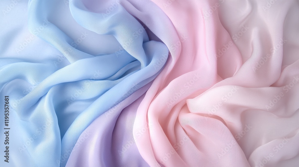 Poster soft pastel gradient fabric draped artistically showcasing a smooth transition of colors