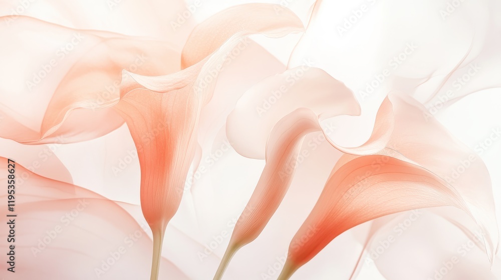 Poster minimalist monochromatic pastel flowers with delicate petals creating a serene and artistic atmosphe