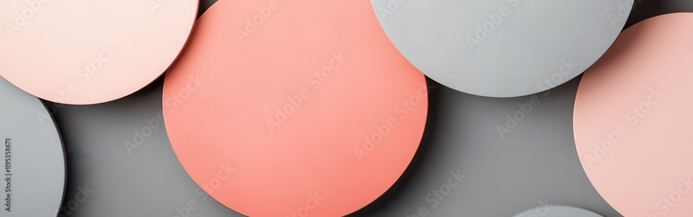 Aufkleber minimalist composition featuring soft circular shapes in pastel hues against a neutral background