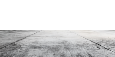 Empty Concrete Floor with Subtle Textures Isolated on Transparent Background
