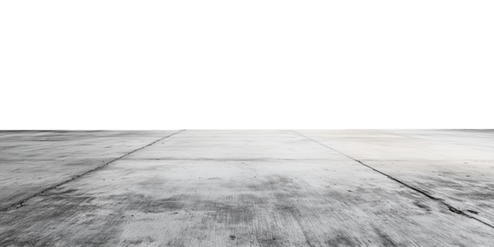 Empty Concrete Floor with Subtle Textures Isolated on Transparent Background