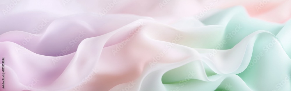 Aufkleber soft pastel waves in baby pink and lavender create a serene and calming ambiance in a fabric display