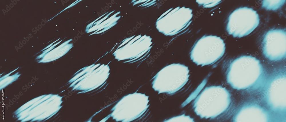 Poster unique blue light patterns illuminate a dark surface in a creative artistic composition